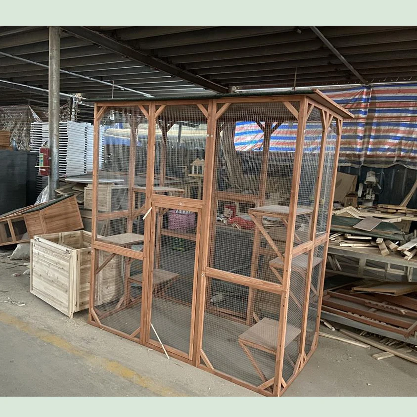 Professional manufacture cheap pet cages houses carriers wooden rustic pet dog cage crate kennel indoor