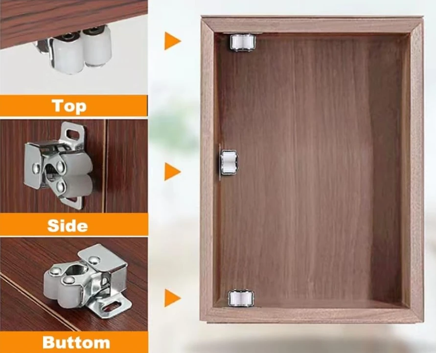 Cabinet Door Stopper Magnetic Roller Catch Closet Cabinet Double Spring Roller Catch