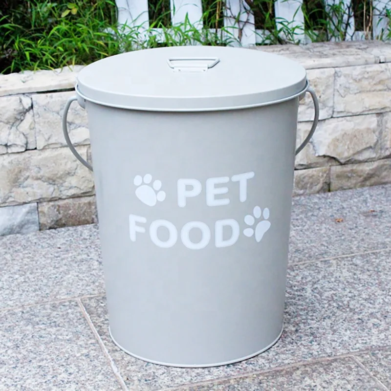 High Quality Galvanized Metal  Dogs Food Container With Lid  Pet Food Storage