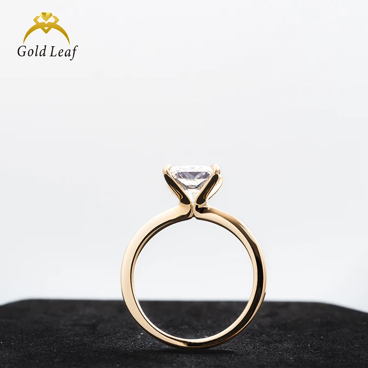 Luxury Jewelry 9k 10k 14k 18k 24k Solid Gold Diamond Wedding Ring Solitaire Lab Grown Diamond Engagement Band Ring for Women