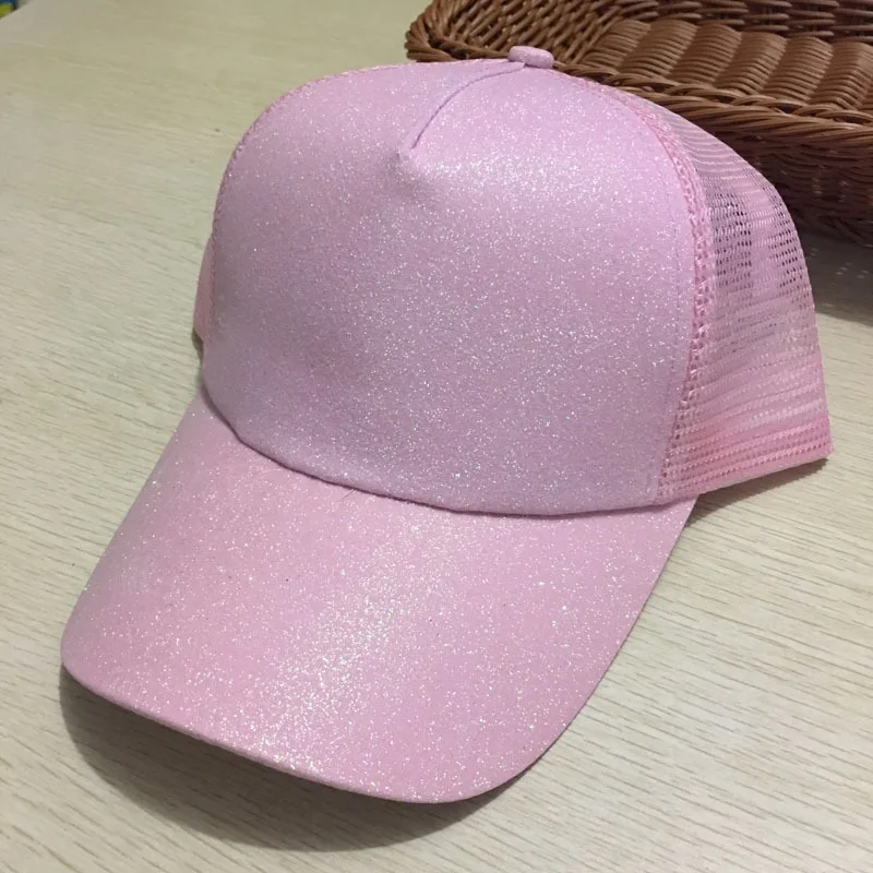 YJL Adjustable Women Solid Shiny Sequined Sunshade Sports Caps High Quality Outdoor Breathable Sunproof Glitter Baseball Caps