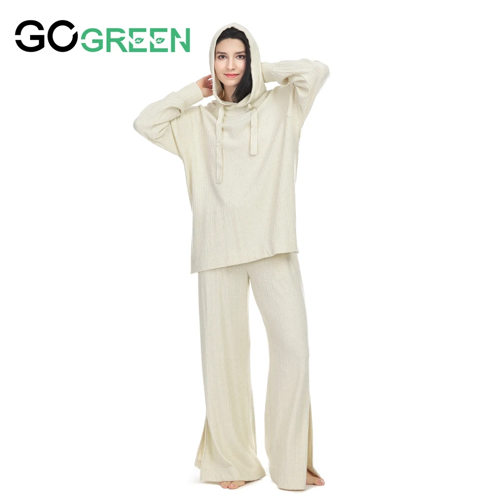 For Home Life New Style Long Sleeve Viscose Satin Homefitness Cotton Pajama