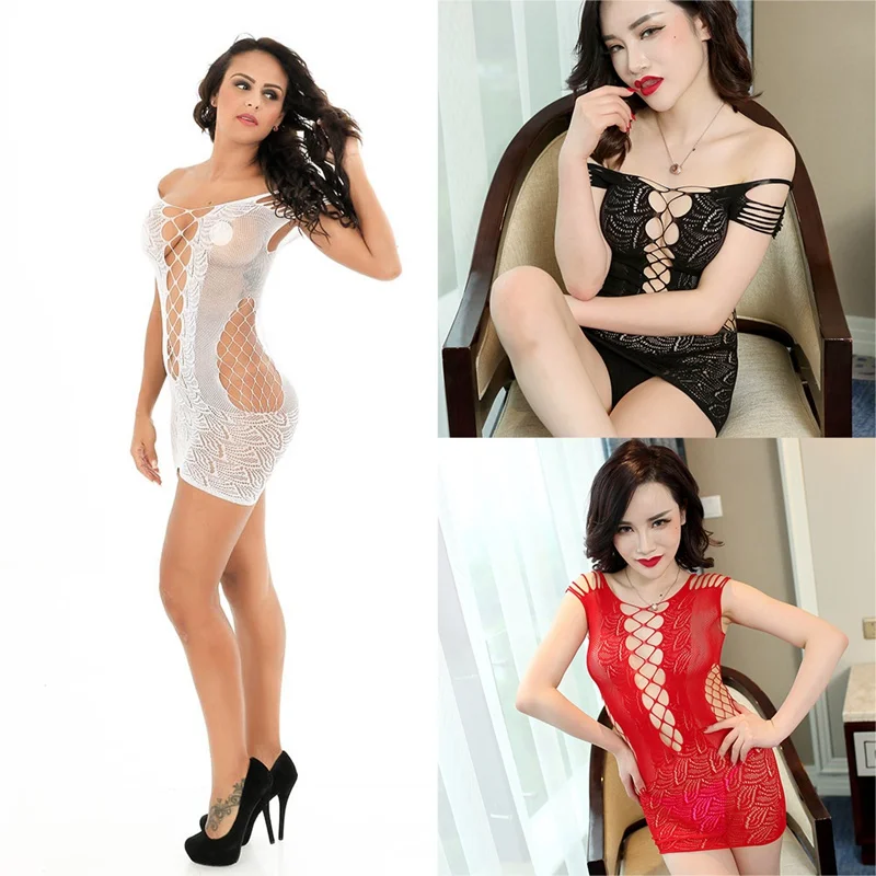 Sexy open bust open crotch jumpsuit lingerie