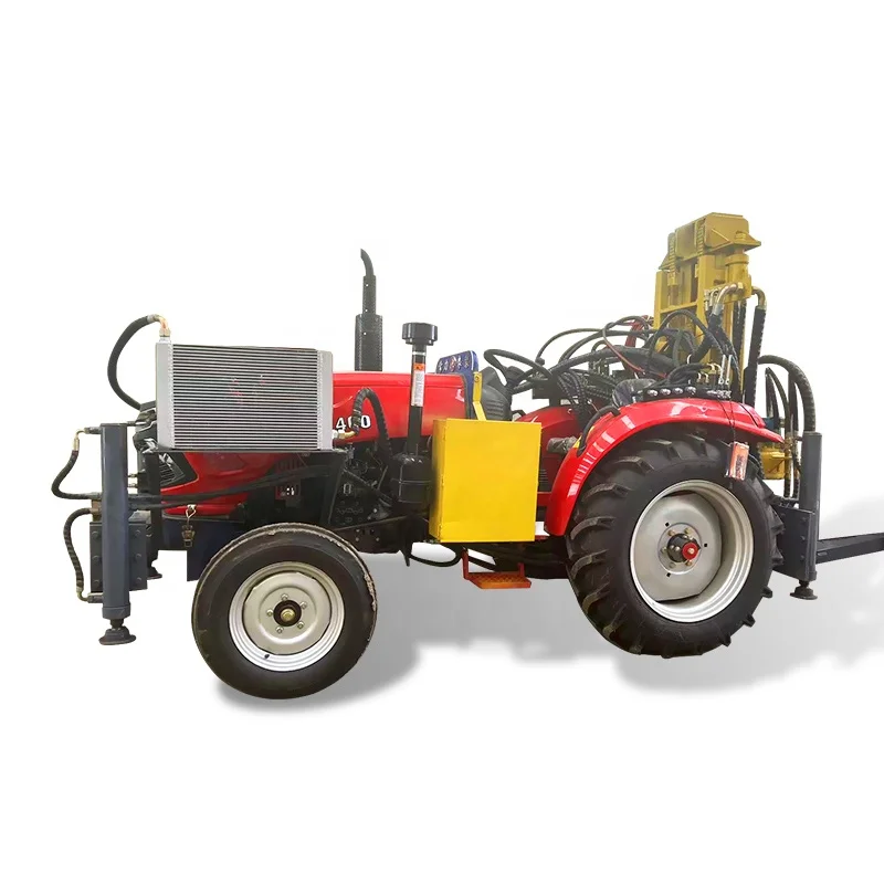 High Efficiency 40HP Diesel Tractor Mounted 200m Deep Hydraulic Underground Water Well Borehole Drilling Rig Machine