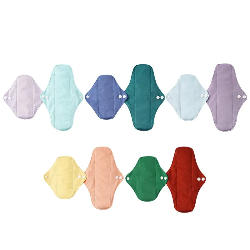 Happy Flute 10Pcs/Set Bamboo Charcoal Menstrual Pads Reusable Sanitary Pads For Women