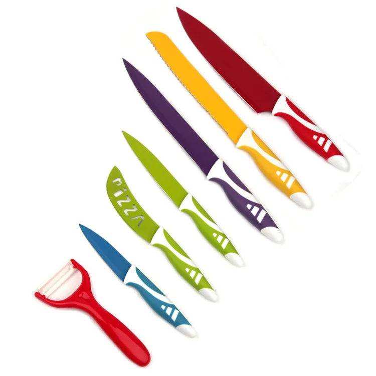 Basics kitchen 7-Piece non stick painting stainless steel kitchen  knife set