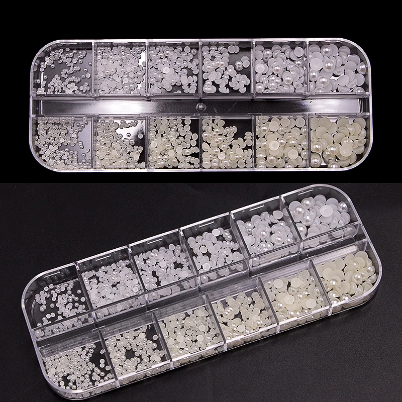 Factory Wholesale Magic Nail Glass Beads Plastic Box Crystal Rhinestones Nail Art Caviar Decorative Beads