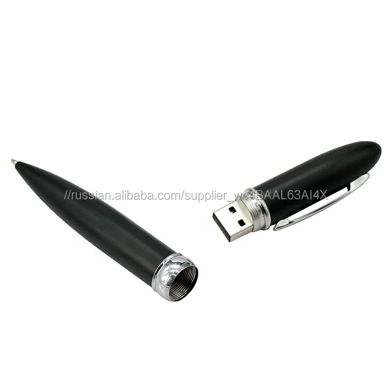 Laser Logo Tin Box Packaging Metal Pen Shape USB Flash Drive for Premium Gifts