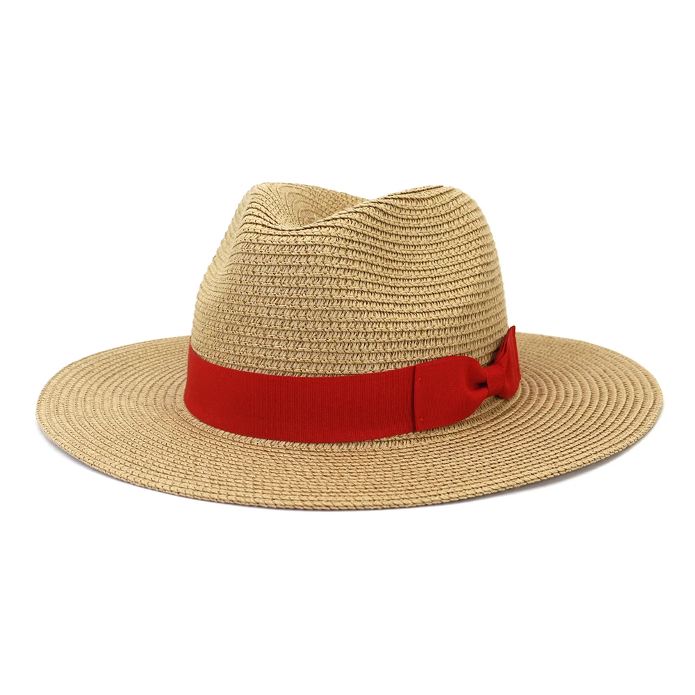 sombreros panama sun hat with bow Panama straw hats for women summer hats for men