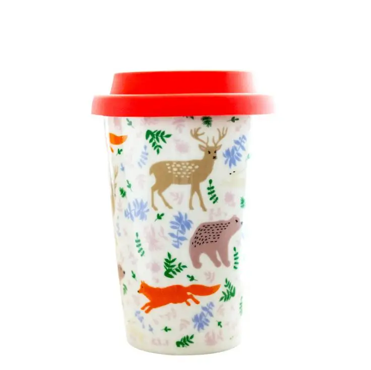 
Custom logo 100% biodegradable eco-friendly bamboo fiber plastic coffee cup travel mug 