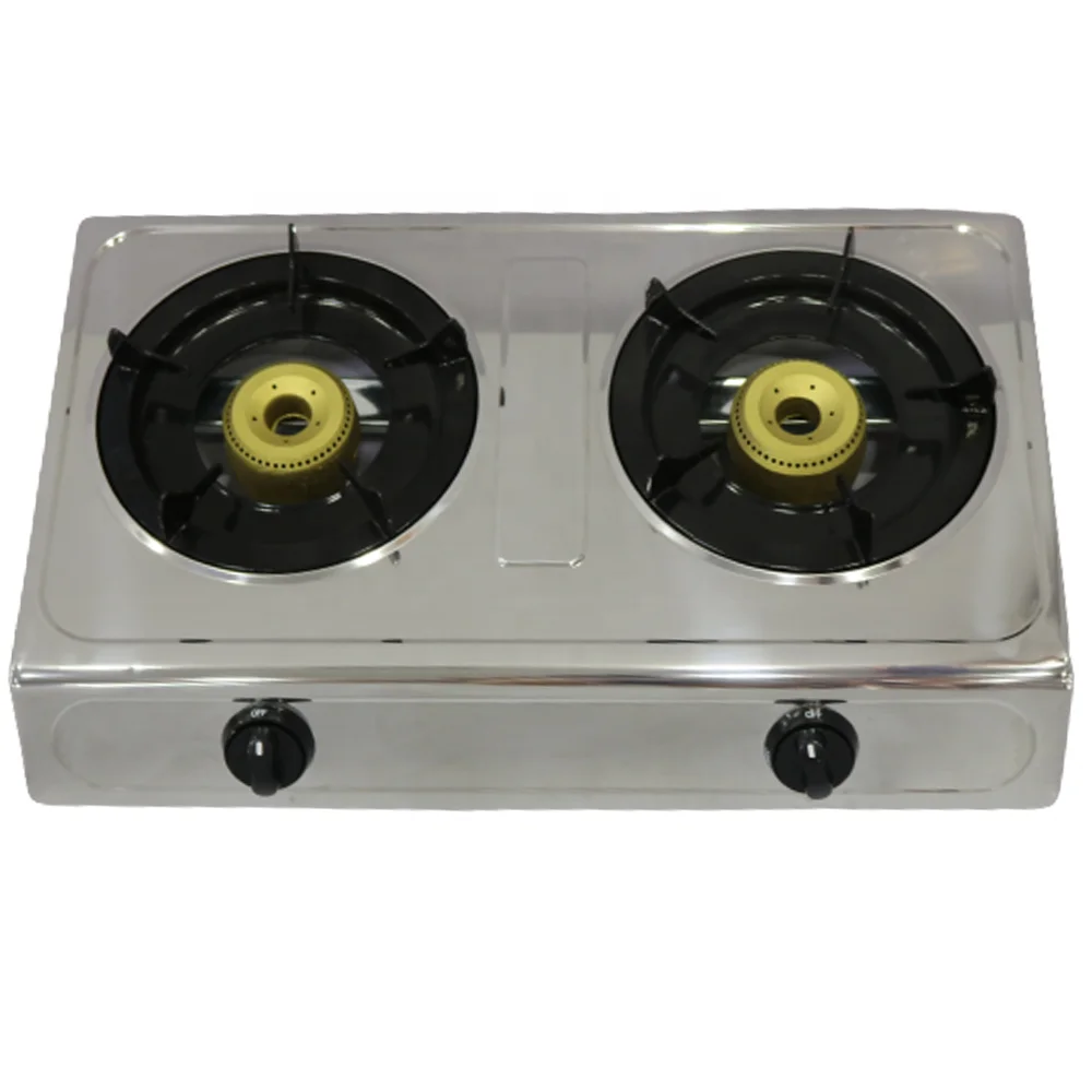 Low Price Gas Burner Stainless Steel Body Double Cast Iron Burner 2 burner Gas Cooktop Products Manufacturers