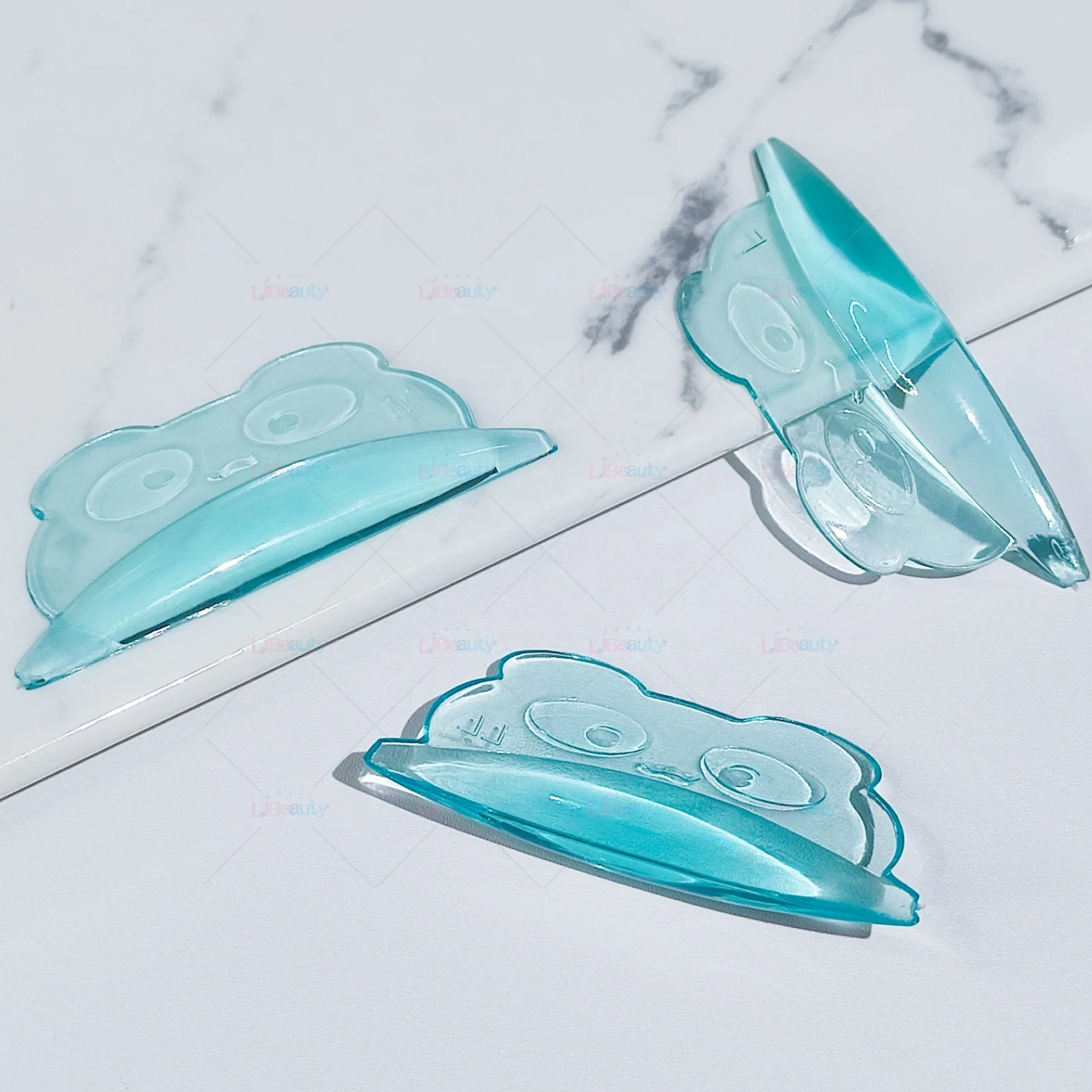 Colorful Translucent Eyelash perm cover pad New silicone Super sticky Panda shape Jelly Lash lift shield with Private label