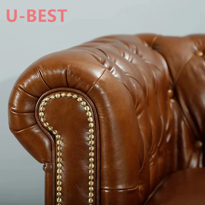 U-BEST классический настенный диван Честерфилд мебель для отеля 3-местный кремовый белый бархатный офисный наборы гостиной