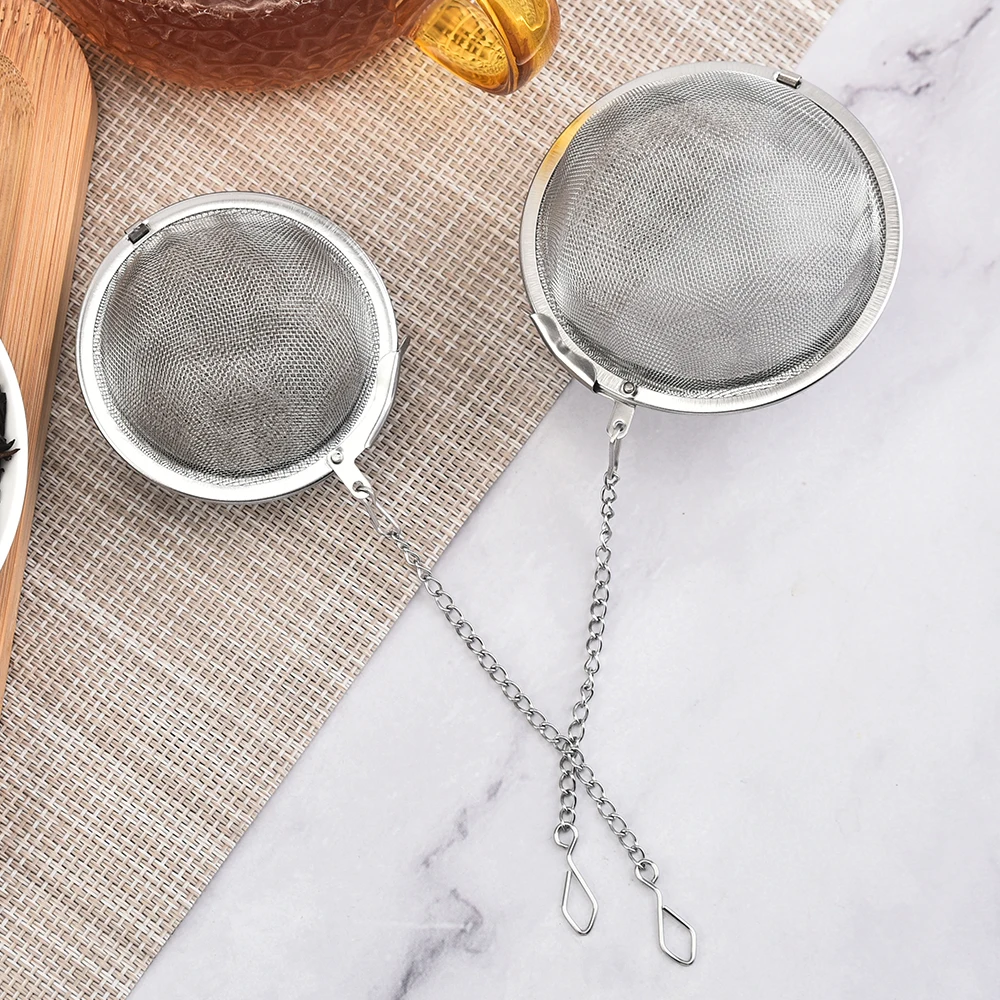 304 Stainless Steel Tea Ball Set with Fine Mesh Thickened Chain Link Tea Infuser Strainer