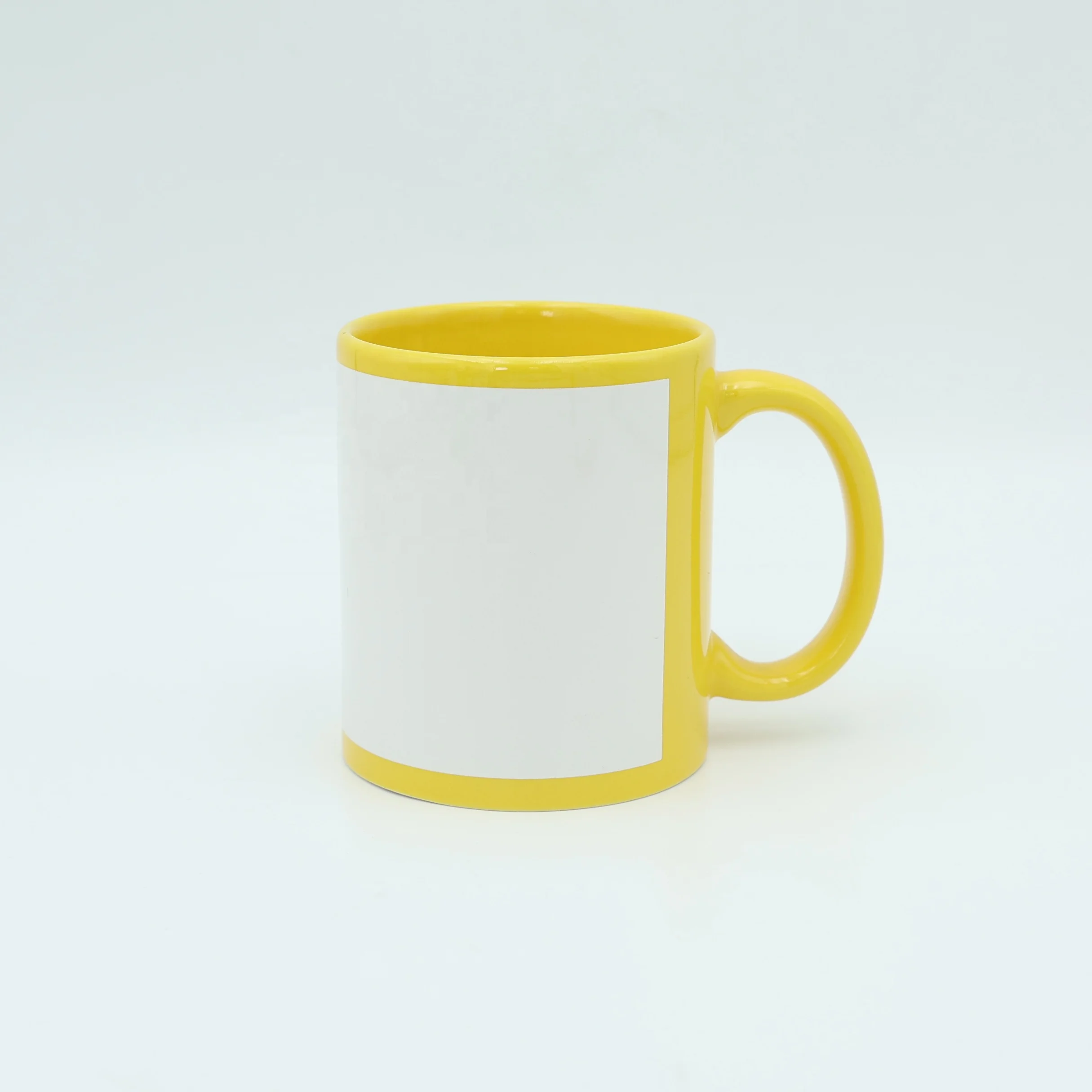 Wholesale Color glazed white patch sublimation blanks ceramic coffee printed mug