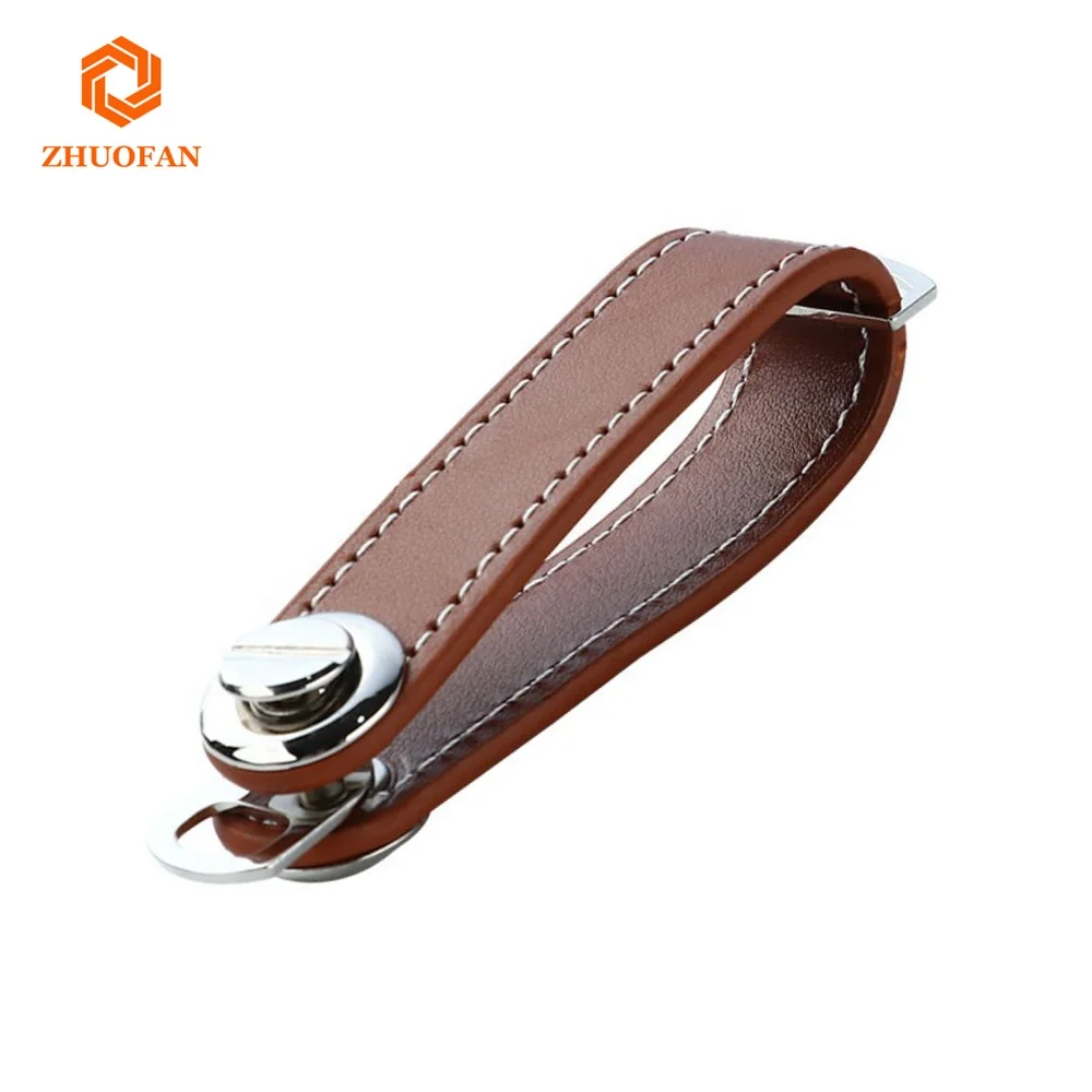 Minimalist Metal Keychain PU Leather Creative Keychain Pendant Car Keychain