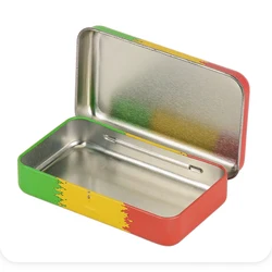 Customized Brand Tobacco Tin Box With Hinged Lid Portable Tobacco Case Tin Smoking Accessories Metal Box For Cigarettes