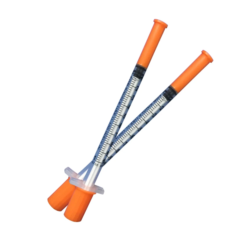 Diabetes Orange 1ml Qualify U100 With Cheap Price Insulin Syringe