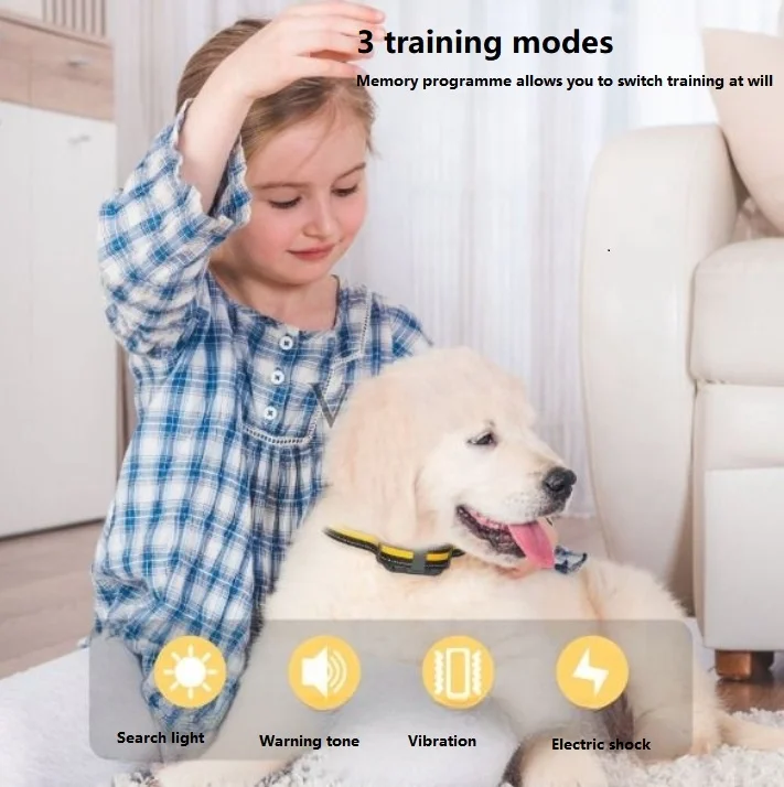 USMILEPET Dog Training Electric Shock Vibration Waterproof Pet Collar 800m Remote Control Anti Barking Stop Barker For Dog Train