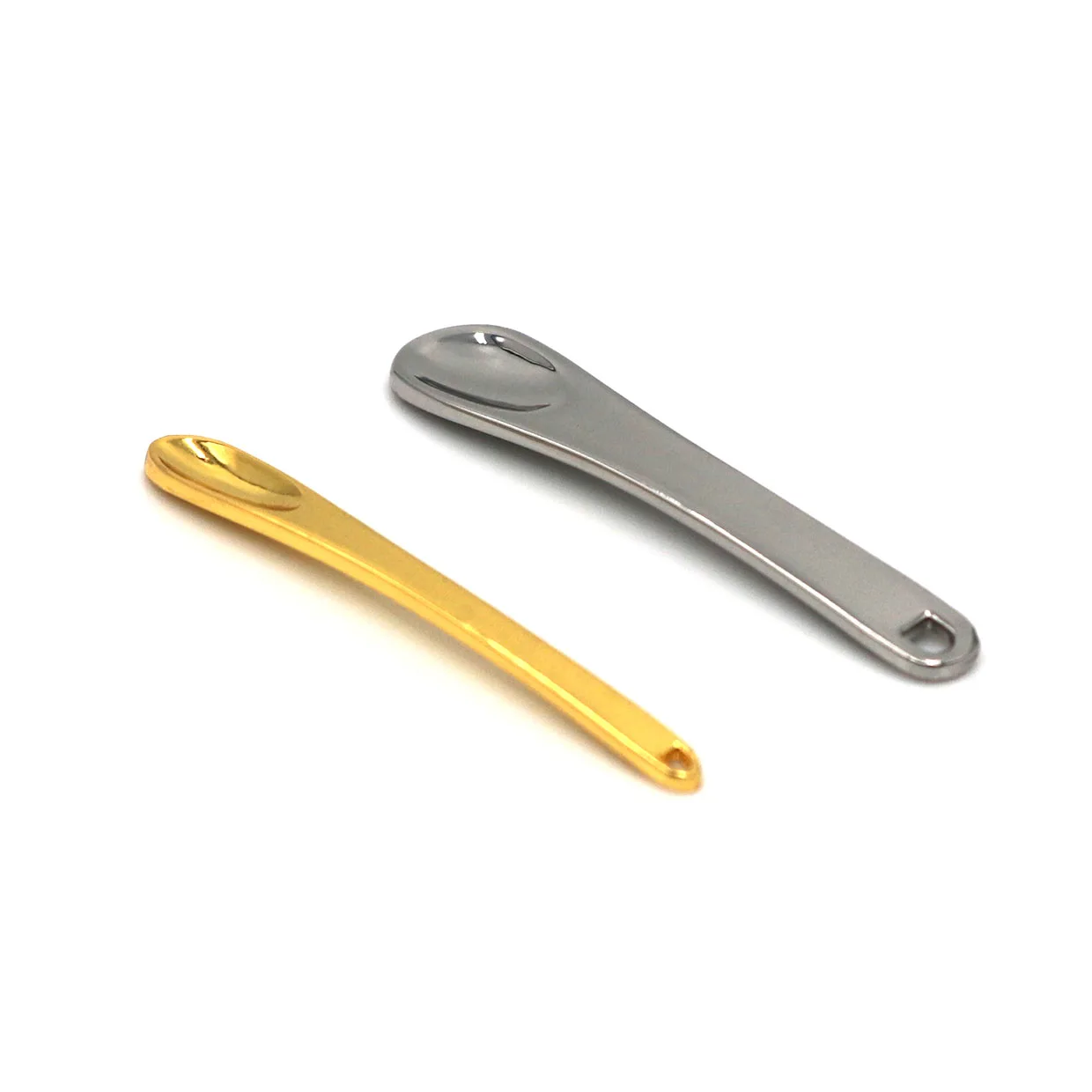 Newest luxury customized make up mini 5cm metal cosmetic cream spoon