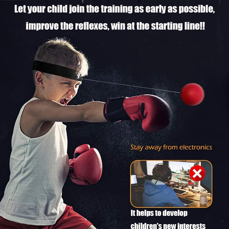WOSWEIR Kick Boxing Speed Training Punch Ball Reflex Ball Head Band for Kids and Adults Home Muay MMA Exercise Equipment
