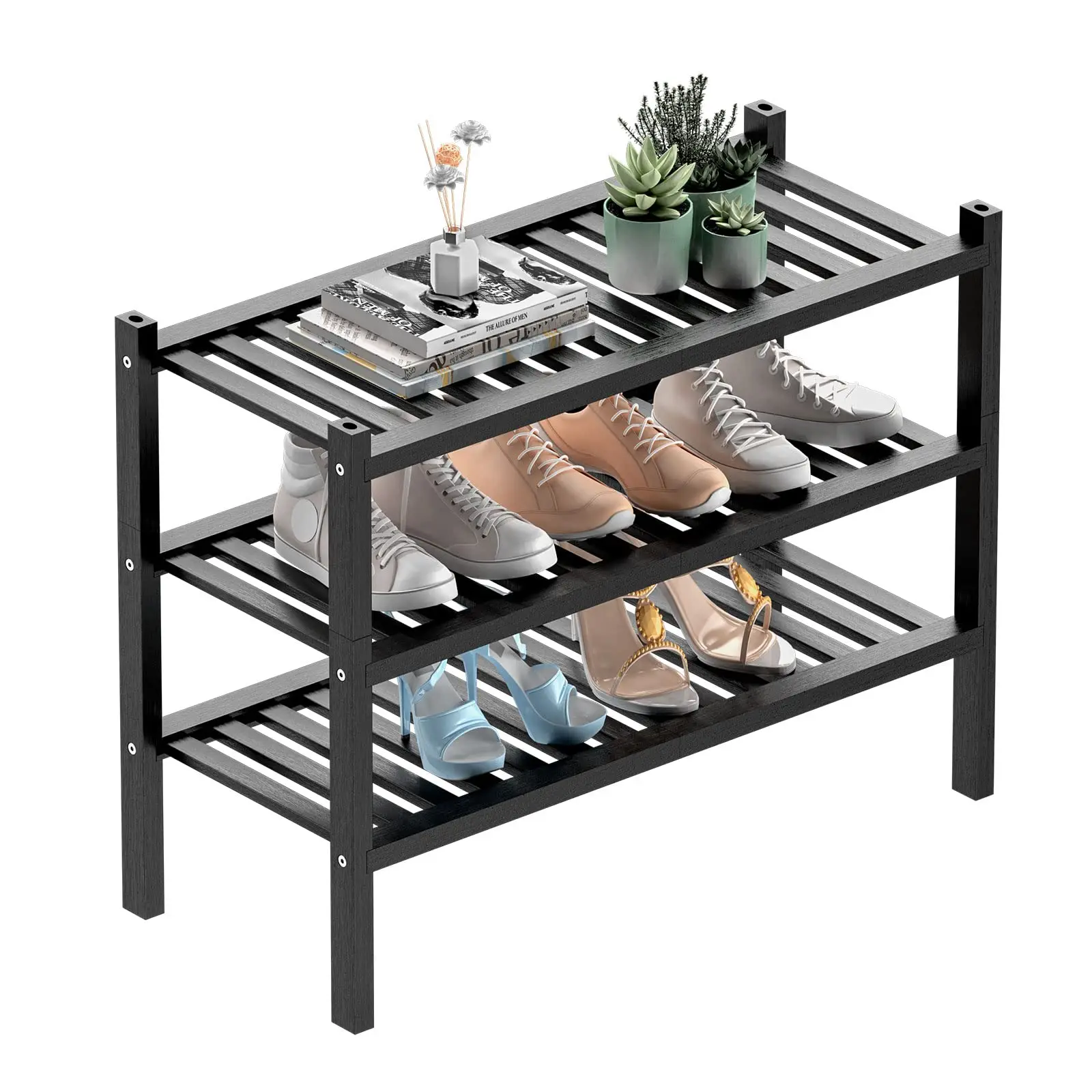 Modern Wooden Zapatero 2 tier 3 tier 4 tier Shoe Stand for Home Bamboo Organizador de Zapatos