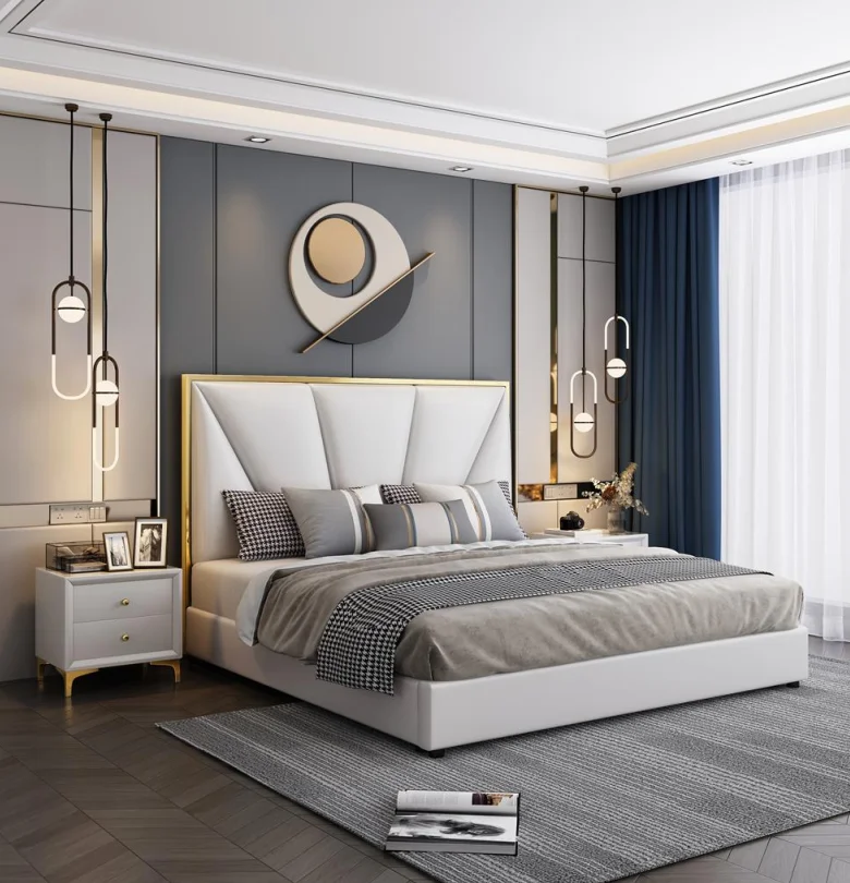  Лидер продаж роскошная современная мебель для спальни Super King Cama