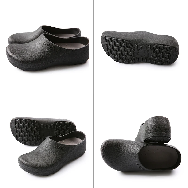 OEM Rubber Outsole Waterproof Kitchen Wide Toe Box Safety Shoes Anti Slip Clogs Slippers Chef Shoes