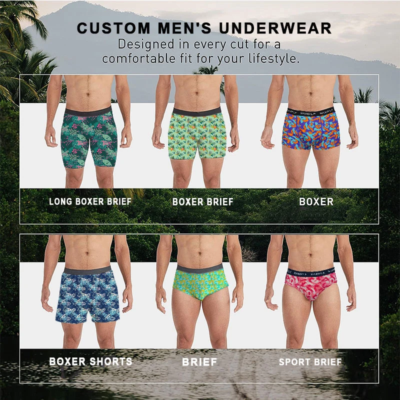 OEM ODM Underwear Manufacturer Customized Printing Customized  Mesh Sports Underwear Men Polyester Nylon Custom Boxers