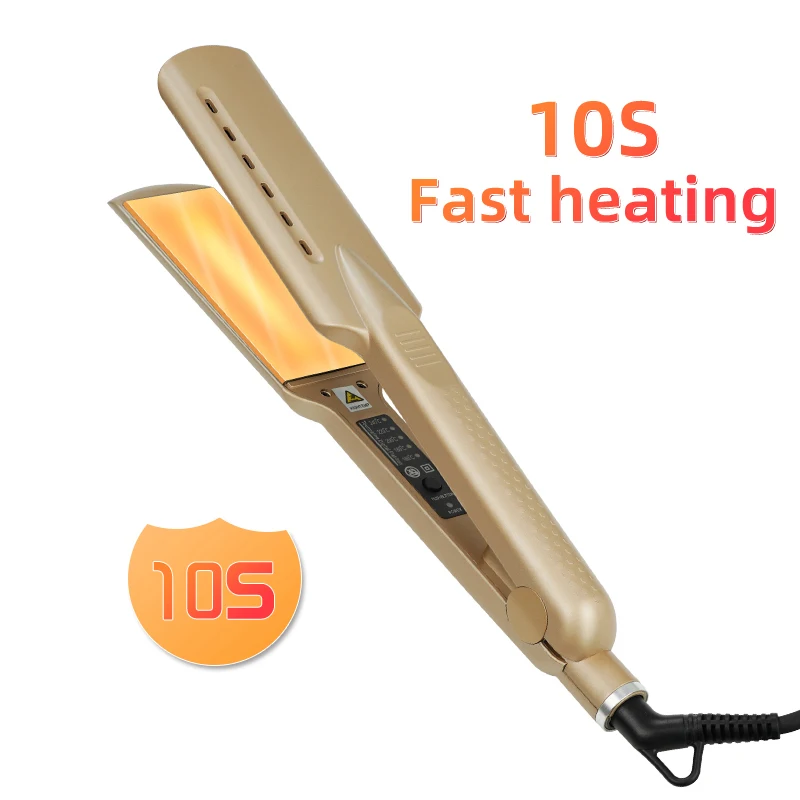 Hair Straightener Wide Face Electric Splint LED Display Electric Splint Curling Straight Dual Purpose Hair Straightener