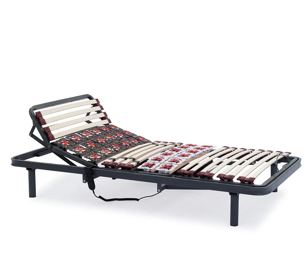 Smart adjustable electric platform bed base super king size metal slat plastic plate bed frame
