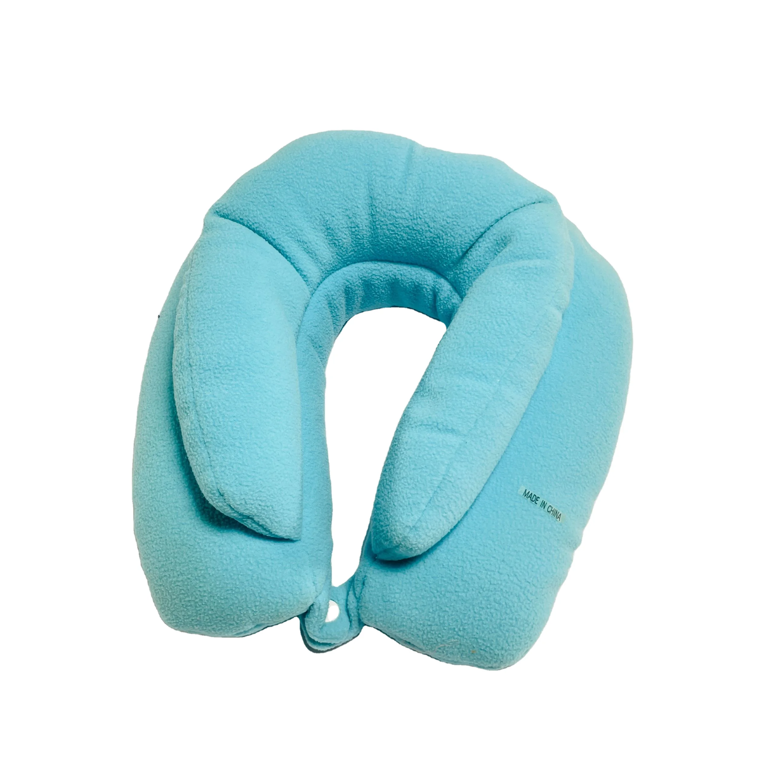 Wholesale Custom Color Sky Blue Microbeads Filling Soft Cover Pillow Cushions U Shaped Neck Travel Pillow For Sleeping Airplane