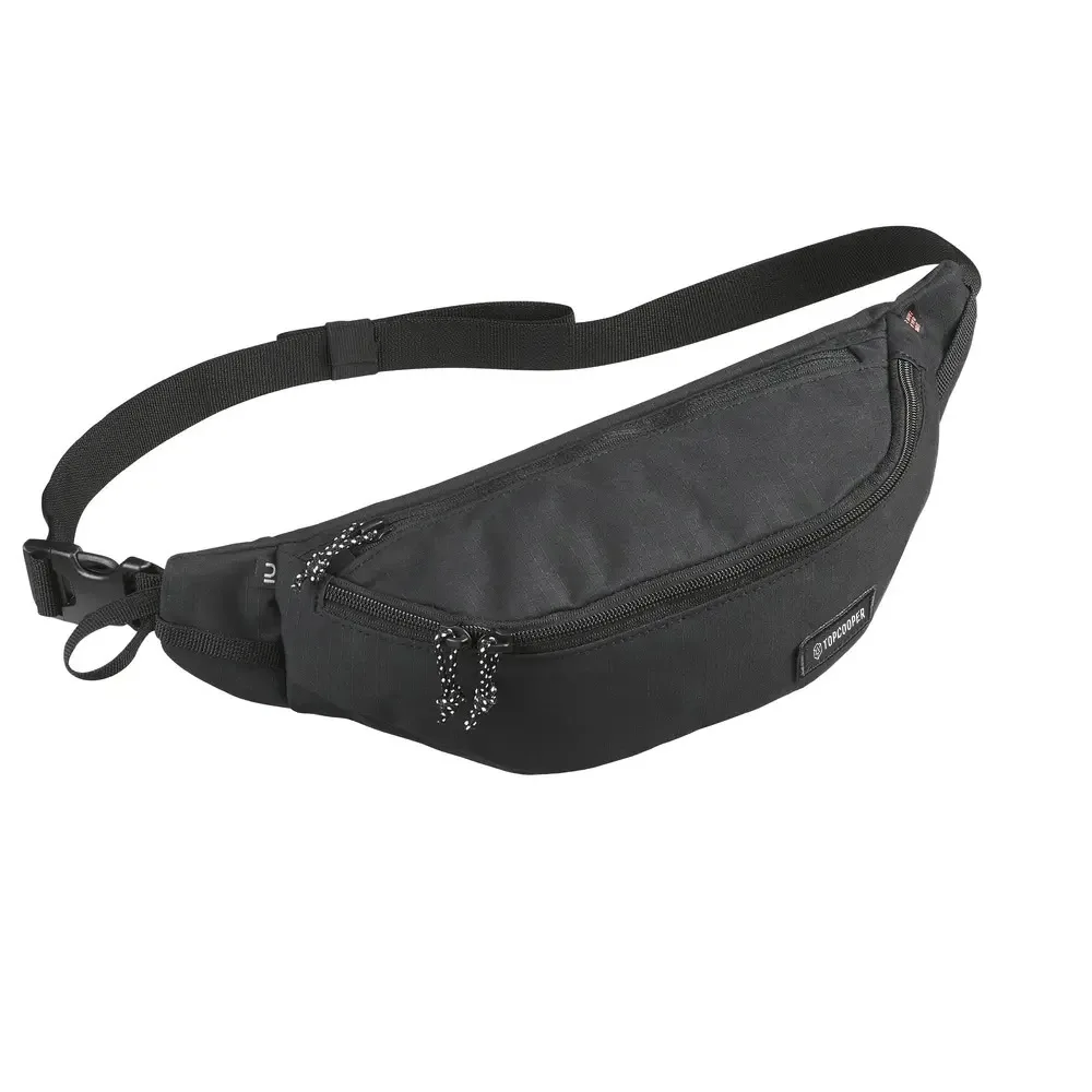 Outdoor Waterproof Nylon Sports Waist Bag Adjustable Running Belt with Large Zipper Pocket and Headphone Hole