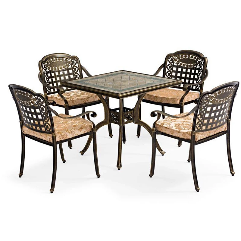 Patio balcony waterproof furniture outdoor star hotels dining cast aluminum chair,cast aluminum furniture