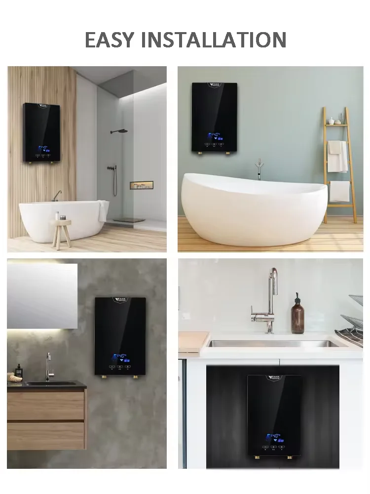 Home 6.5KW 7.5KW 8.5KW Instant Thermostatic Tankless Electric Hot Water Heaters Electr Geyser For Bathroom Shower