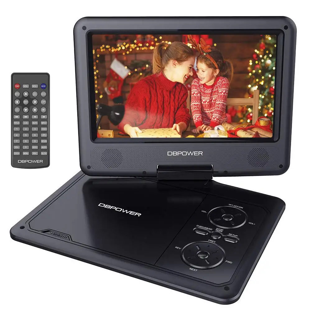 DBPOWER 9 дюймов HD поворотный экран Портативный DVD VCD плеер подходит для крепления на подголовник