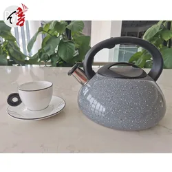 Realwin New Design Granite Marble Color Painting Stainless Steel Whistling Tea Pot Whistle Kettle