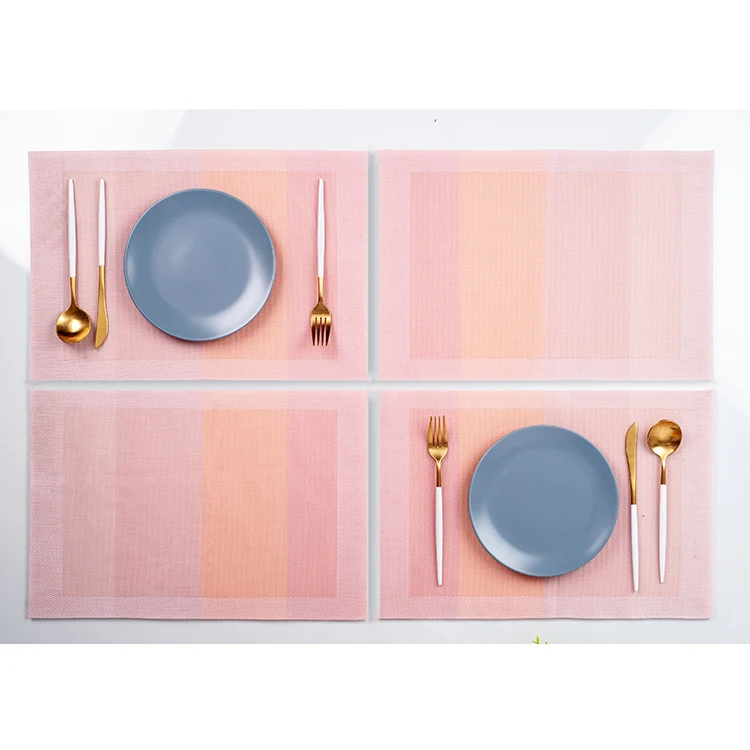 China manufacturer latest arrival hot sale h resist pink style woven pvc placemat