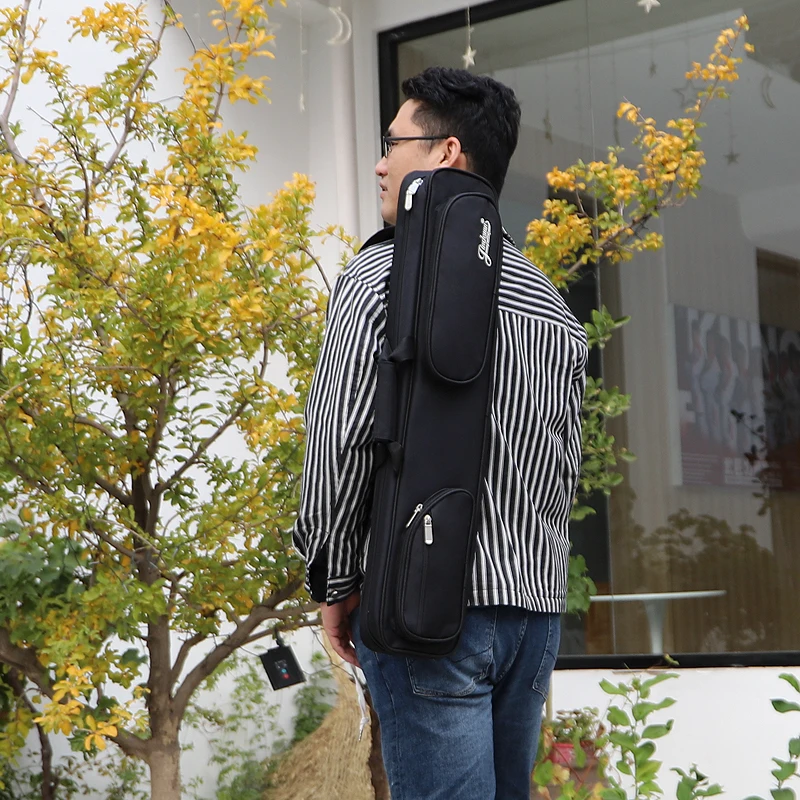 Wholesale Oxford material waterproof 7 Holes 4 Shafts 3 Butts high-quanlity pool cue bag soft pool cue case