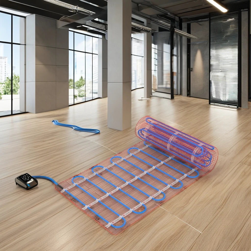 Modern Dual Conductor Design With Output Of 150W Per Square Underfloor House Floor Heating Mat