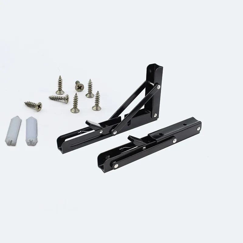 8/10/12Inch Folding Brackets For Shelves Adjustable Wall Mounted Bench Table with Screws Furniture Heavy Support Hardware