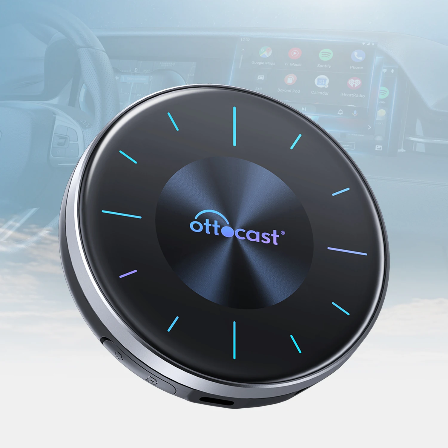 Ottocast smart ai box P3 New gen 2024 android system Wireless Carplay and Android Auto Adapter for Youtube Prime TV box