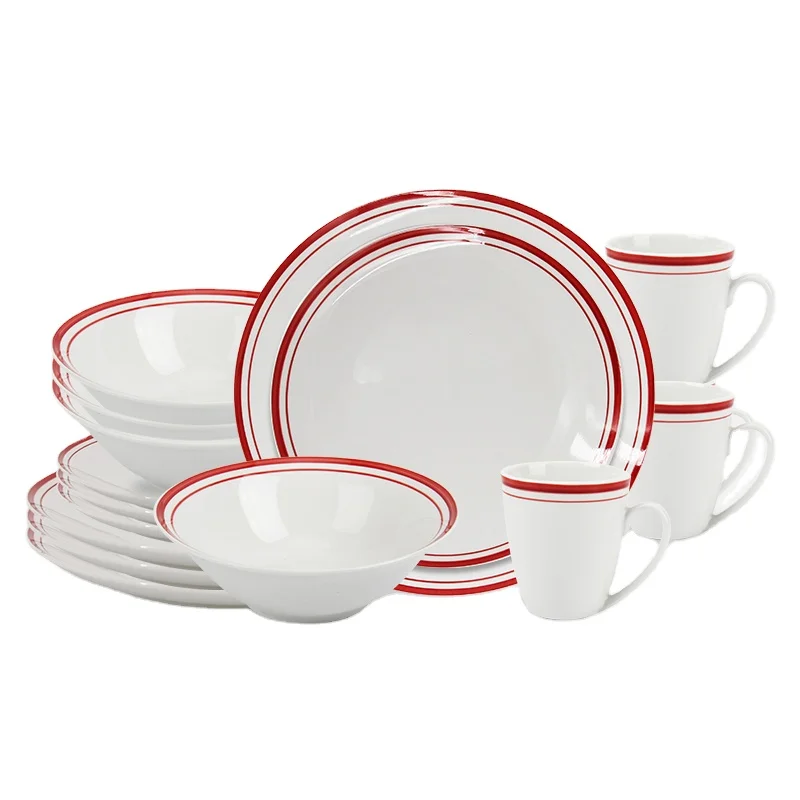 Factory Direct Sales Simple Design 16Pcs White Dinnerware Set Ceramic Elegancy Fine Chinese Porcelain Dinner Set