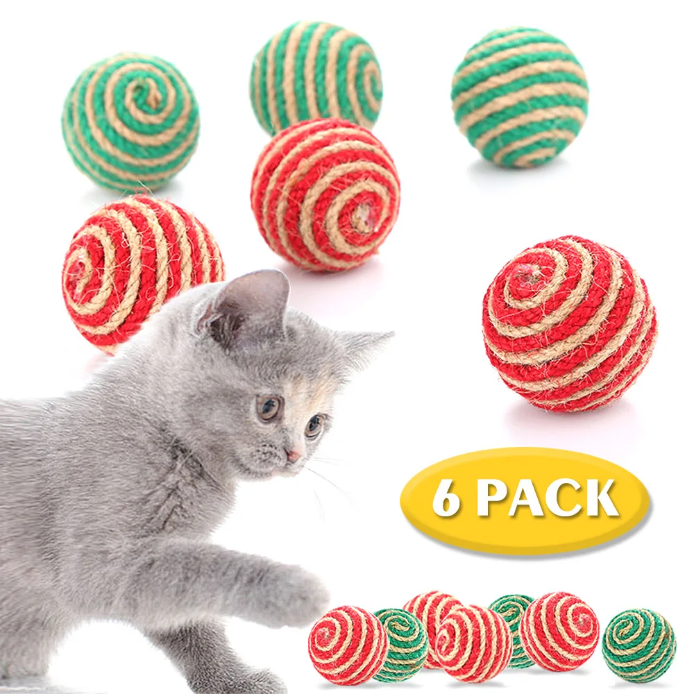 Cat toy sisal ball wear-resistant scratching cat toy with sound Christmas toys