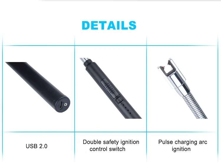 Multifunctional Rechargeable Electric USB Long Flexible Neck Arc Lighter USB Charging Candle Gas Coils Cigarette Lighter