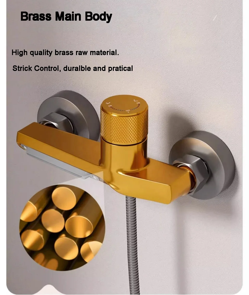 2023 Shower Set Wall Mounted chuveiro Hot And Cold Water Mixer All Cooper Bathroom Shower Set With 5 Function Hand Shower