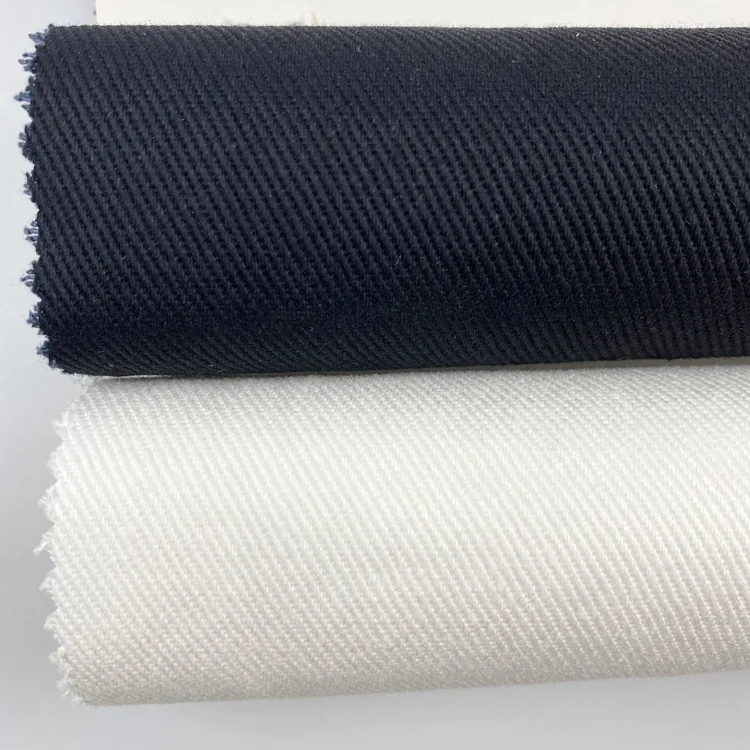 350gsm High quality Woven plain dyed  White Black 100% Cotton Twill Fabric For  Men Chino Pants