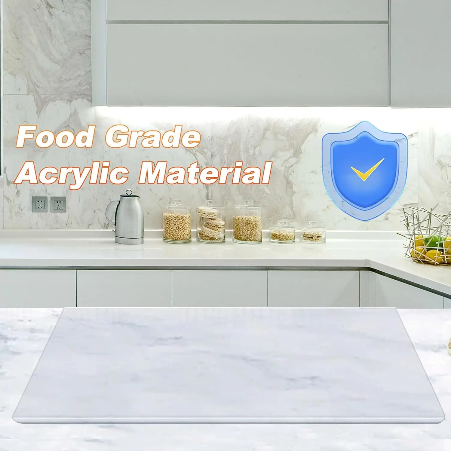 Custom Acrylic Plastic Counter Clear Clear Acrylic Cutting Board with Lip for  Kitchen Acrylic Transparent Cutting Board