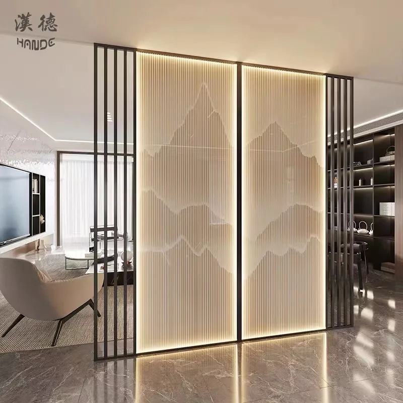Modern design stainless steel screen partition fixed room divider for wall decor salon panel gold room divider