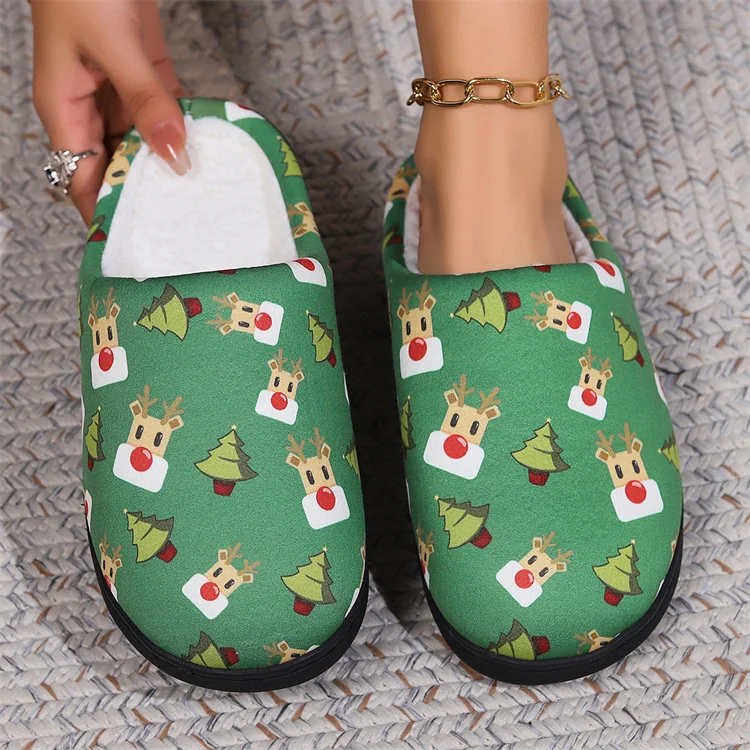 Soft Memory Foam Non-Slip Indoor House Slippers Home Shoes for Christmas Bedroom Hotel Travel Spa